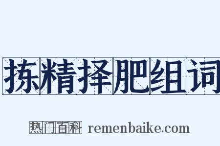 拣精择肥组词是什么意思的图片